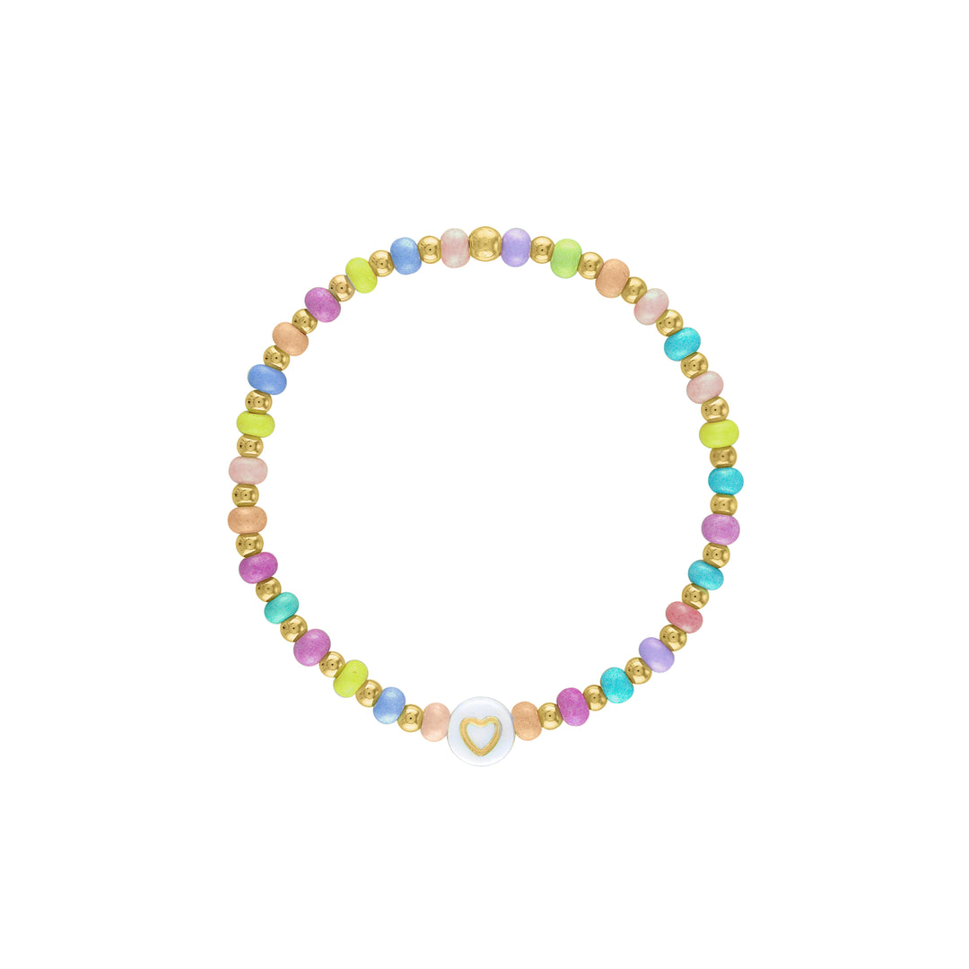 Rainbow Heart Bead Bracelet