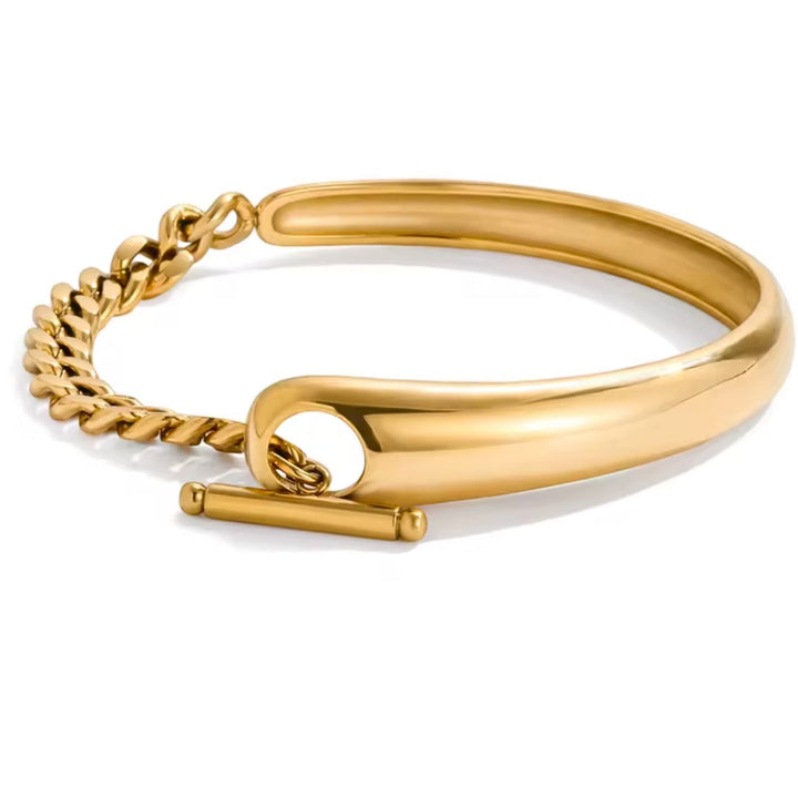 Gold Chain Cuff Bracelet