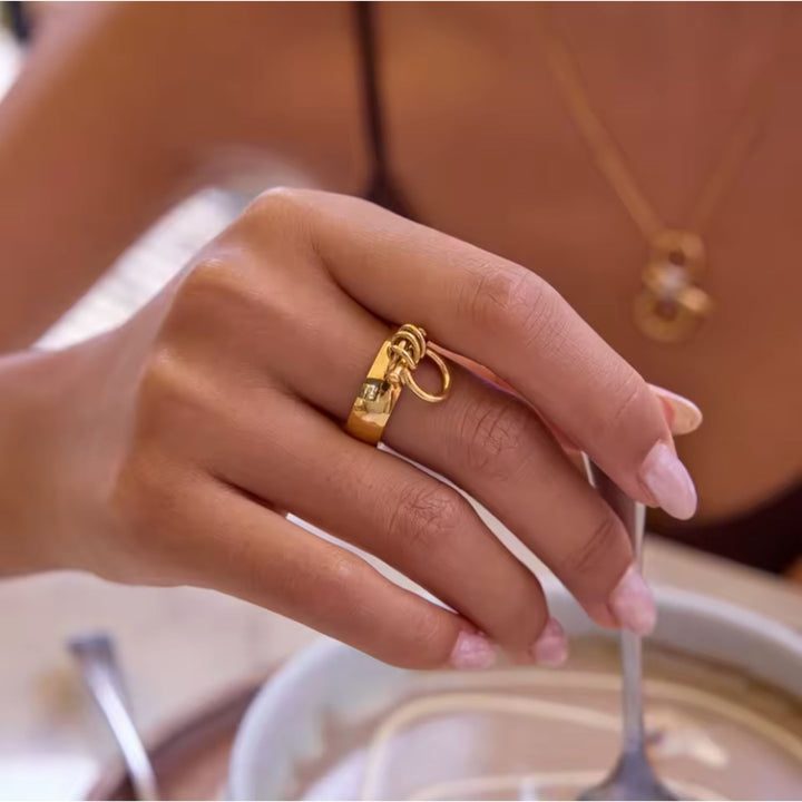 Gold Circle Lock Ring