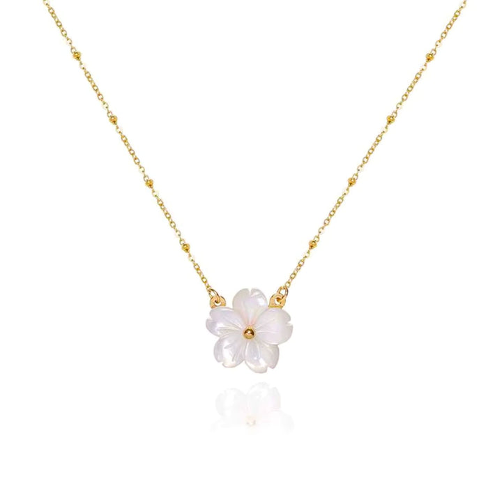 Flora Pearl Flower Minimalist Necklace