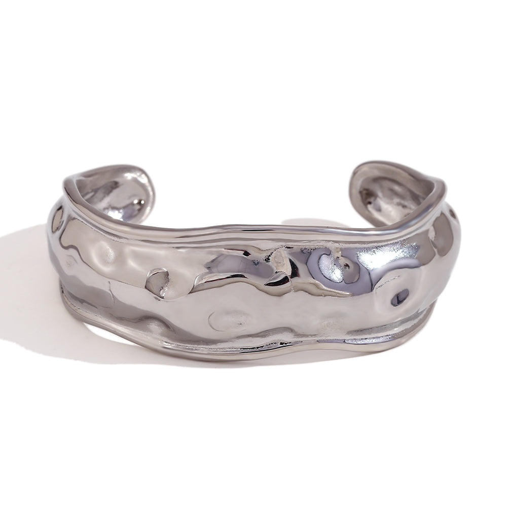 Jordana Hammered Wide Open Cuff Bracelet