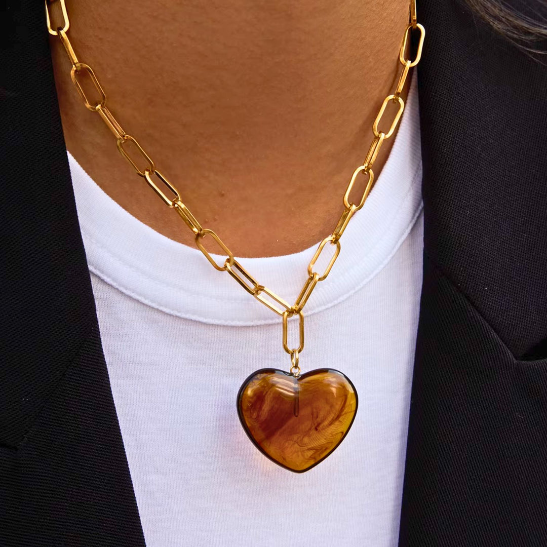 Livy Paper Clip Heart Necklace