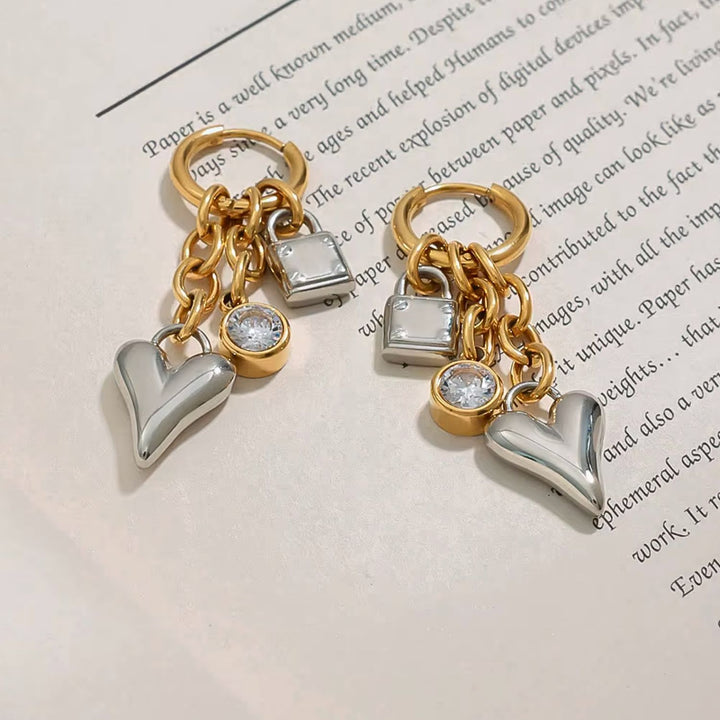 Love Heart Lock Earrings