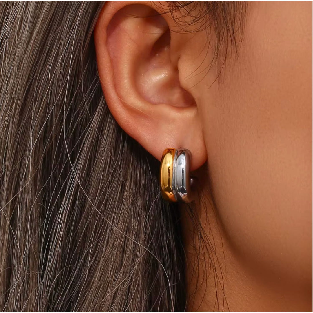 Santos Double Layered Huggie Earrings