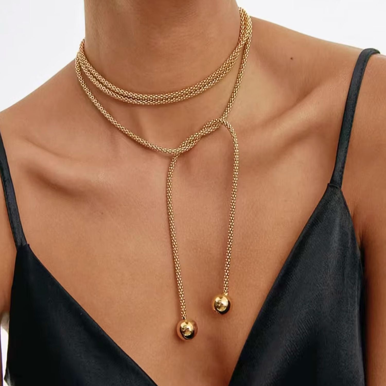 Sadie Textured Rope Chain Necklace – Olivia Le