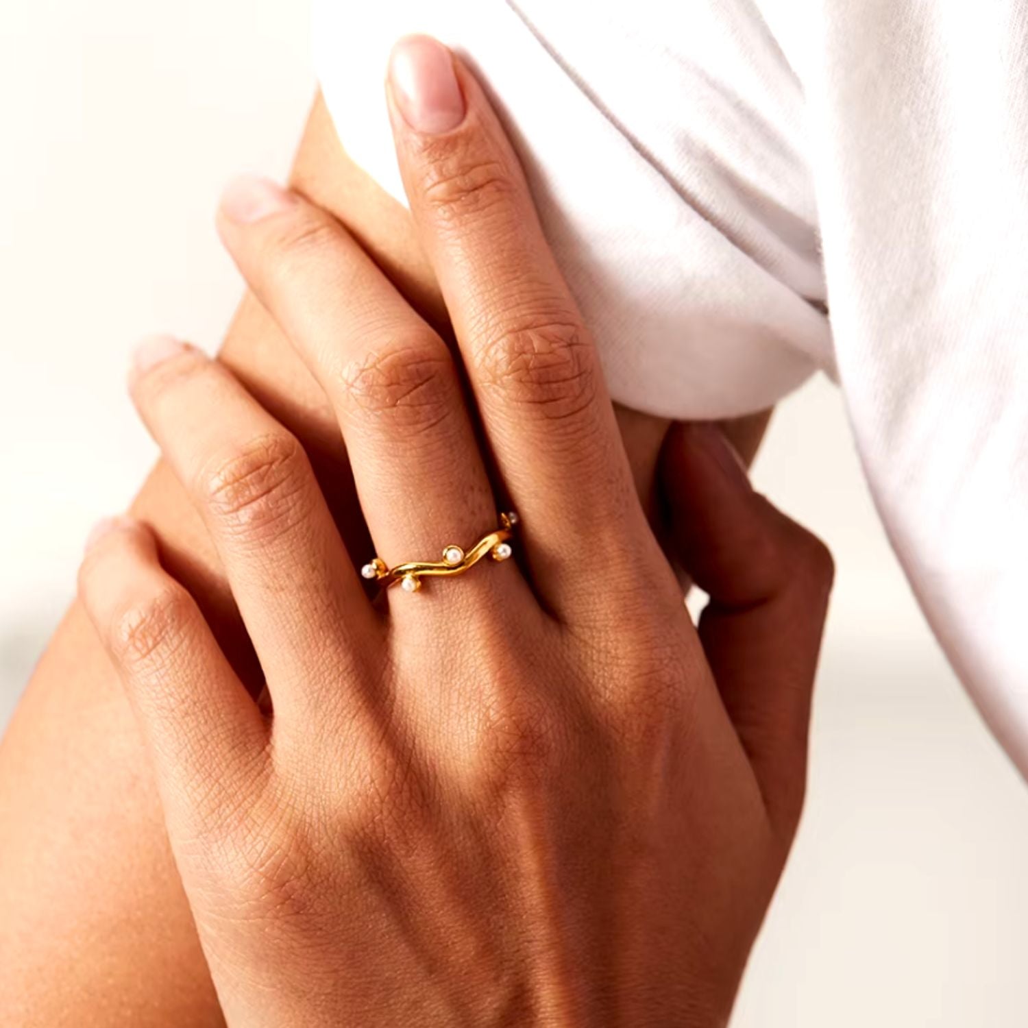 Emelia Dainty Pearl Ring Olivia Le