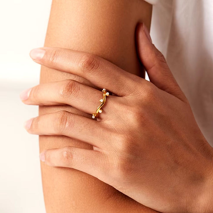 Emelia Dainty Pearl Ring
