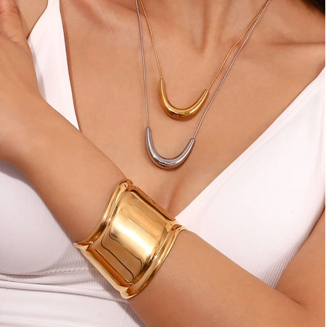 Bold Statement Gold Cuff Bracelet