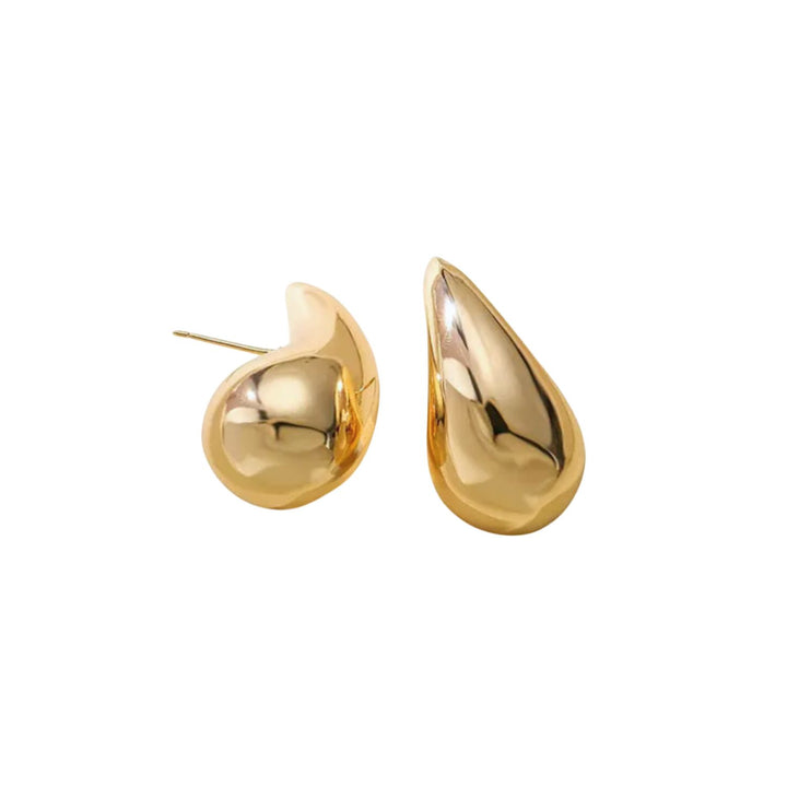 gold raindrop shaped earrings