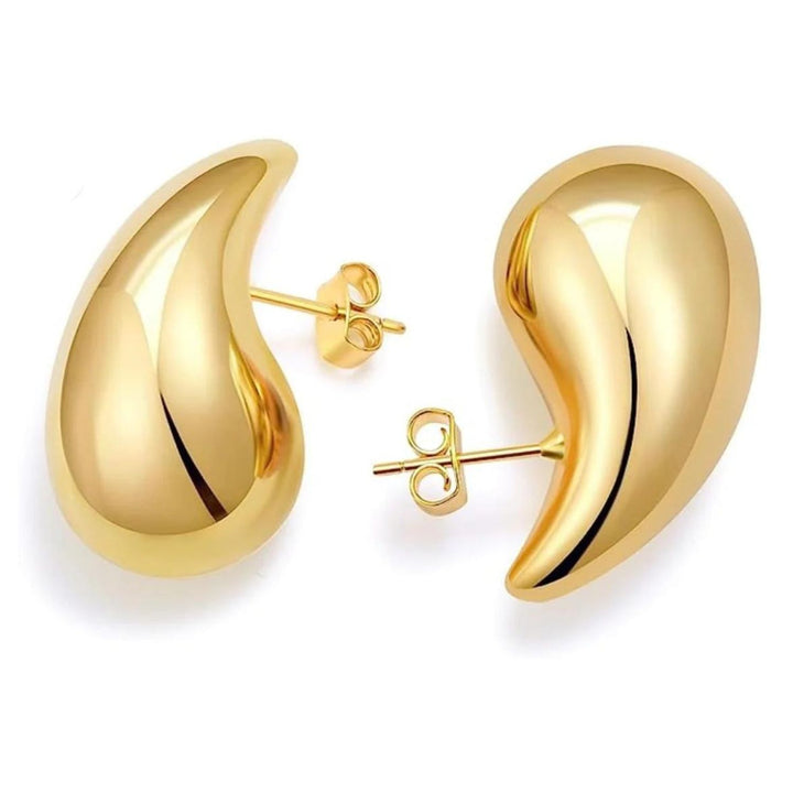 Olivia le gold raindrop shaped earrings 