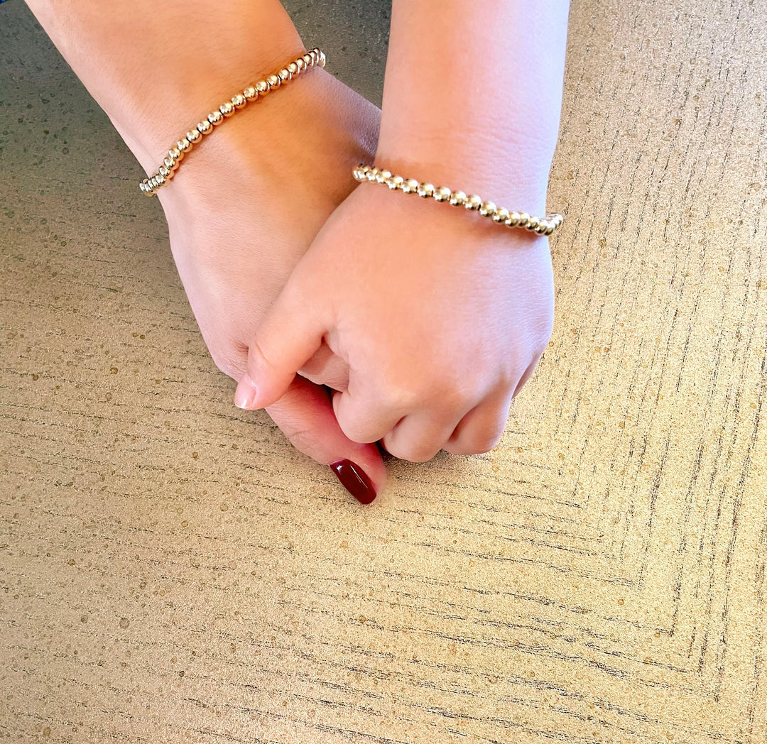 4MM Gold Bubble Bead Bracelet