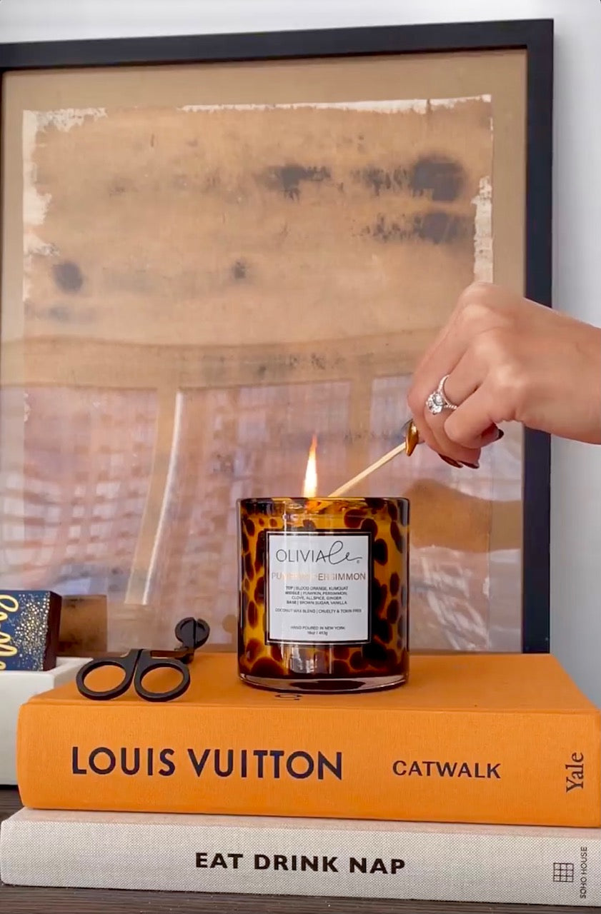 Luxury Scented Non Toxic Candle In Tortoise Glass