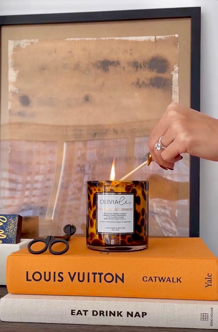 Luxury Scented Non Toxic Candle In Tortoise Glass