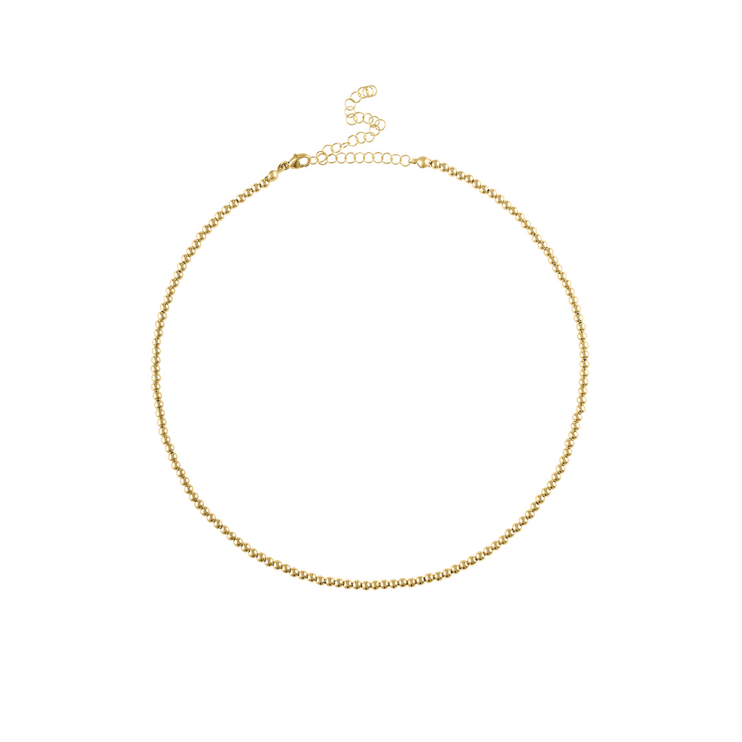 Olivia Le 3MM Gold filled bubble beaded choker necklace with adjustable chain 