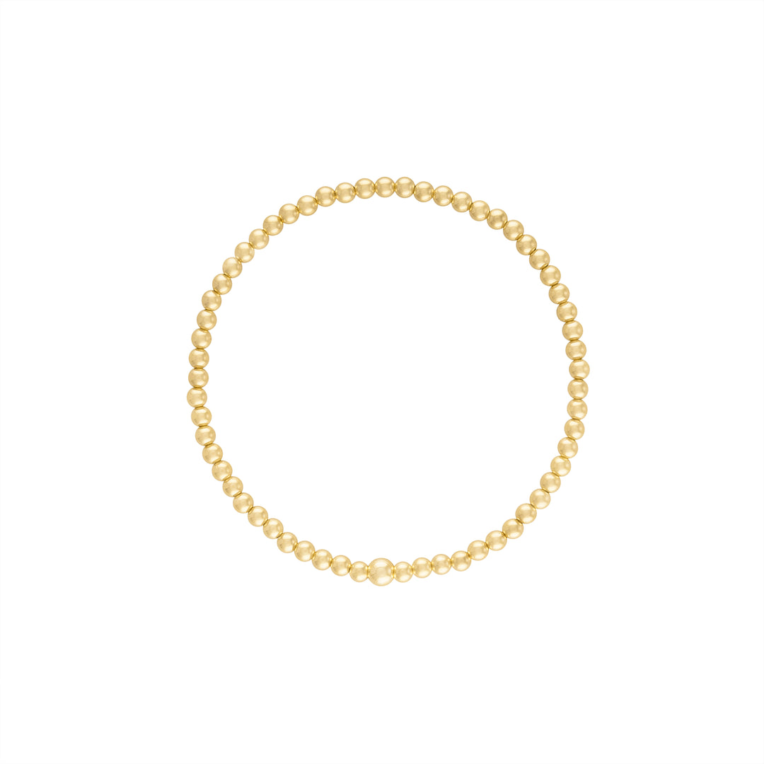 Gold Beads Bracelet 3mm 7 Inches