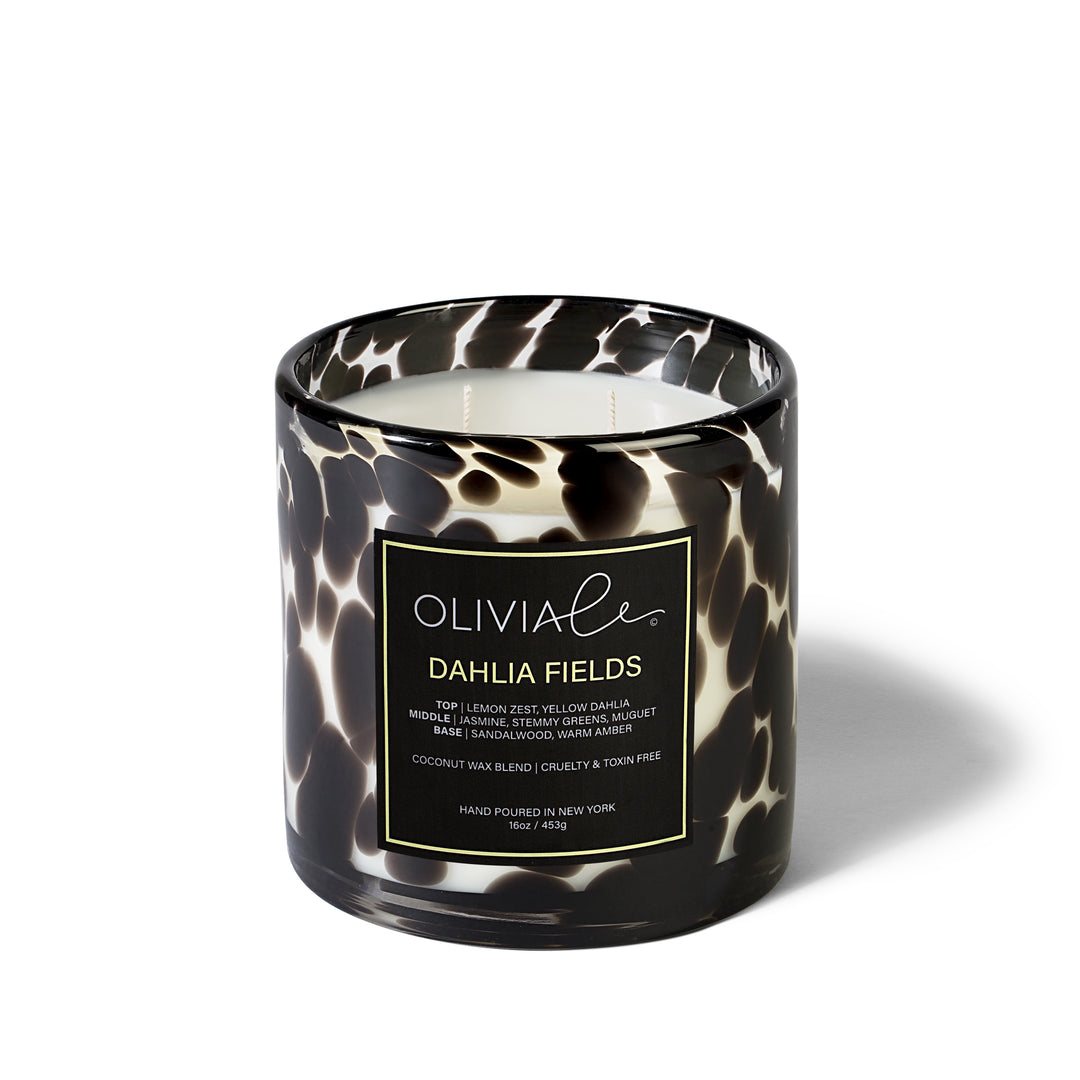 Olivia Le Dahlia Fields Leopard Large Candle