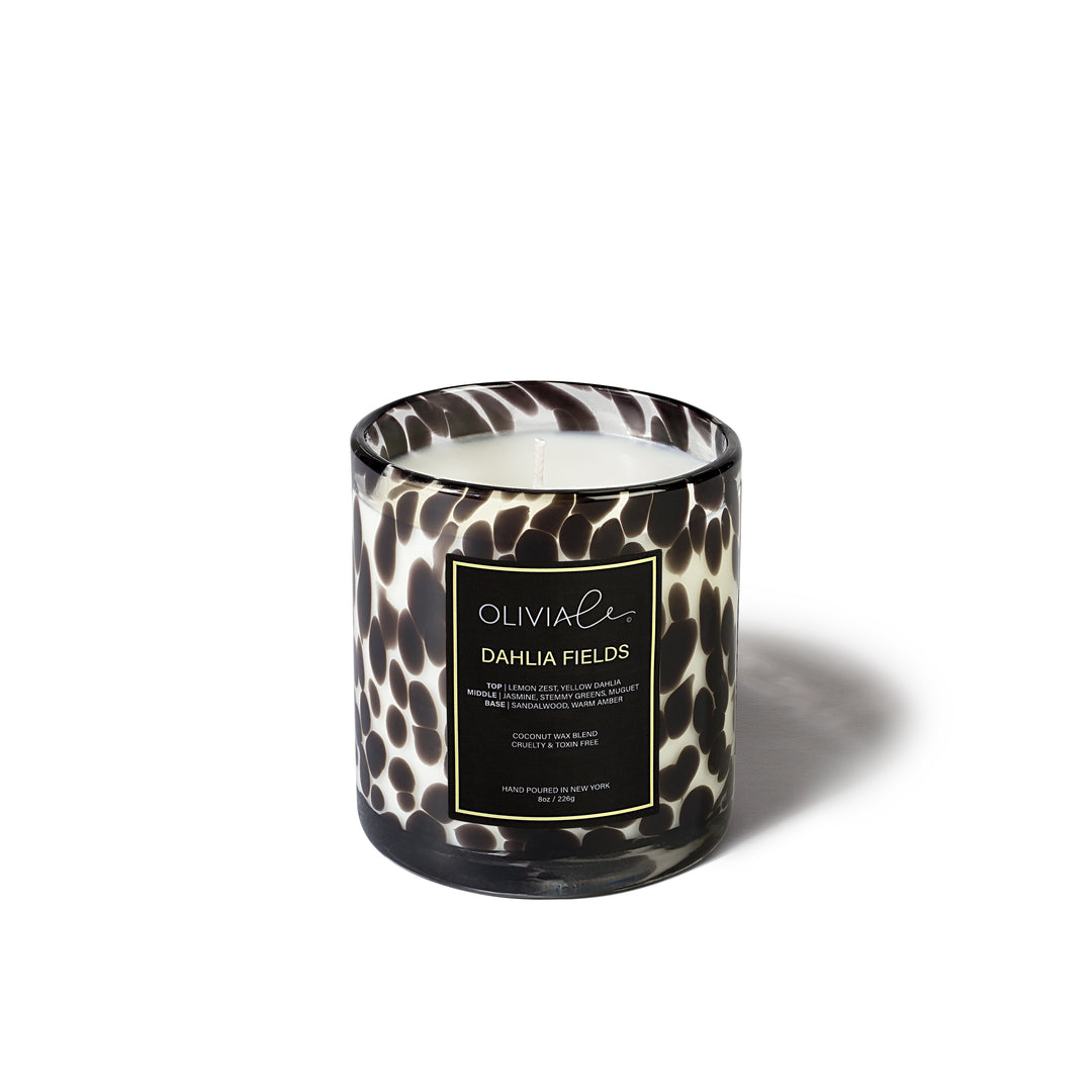 Olivia Le Dahlia Fields Leopard Small Candle