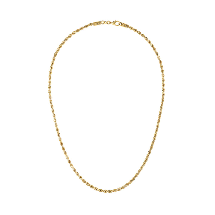 Olivia Le grande venice rope necklace. This gold filled necklace has a 4MM thickness to the chain and is 20 inches long makes a nice statement