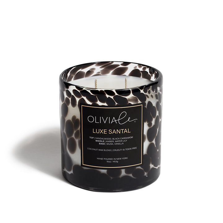 Luxury Scented Non Toxic Candle In Leopard Glass