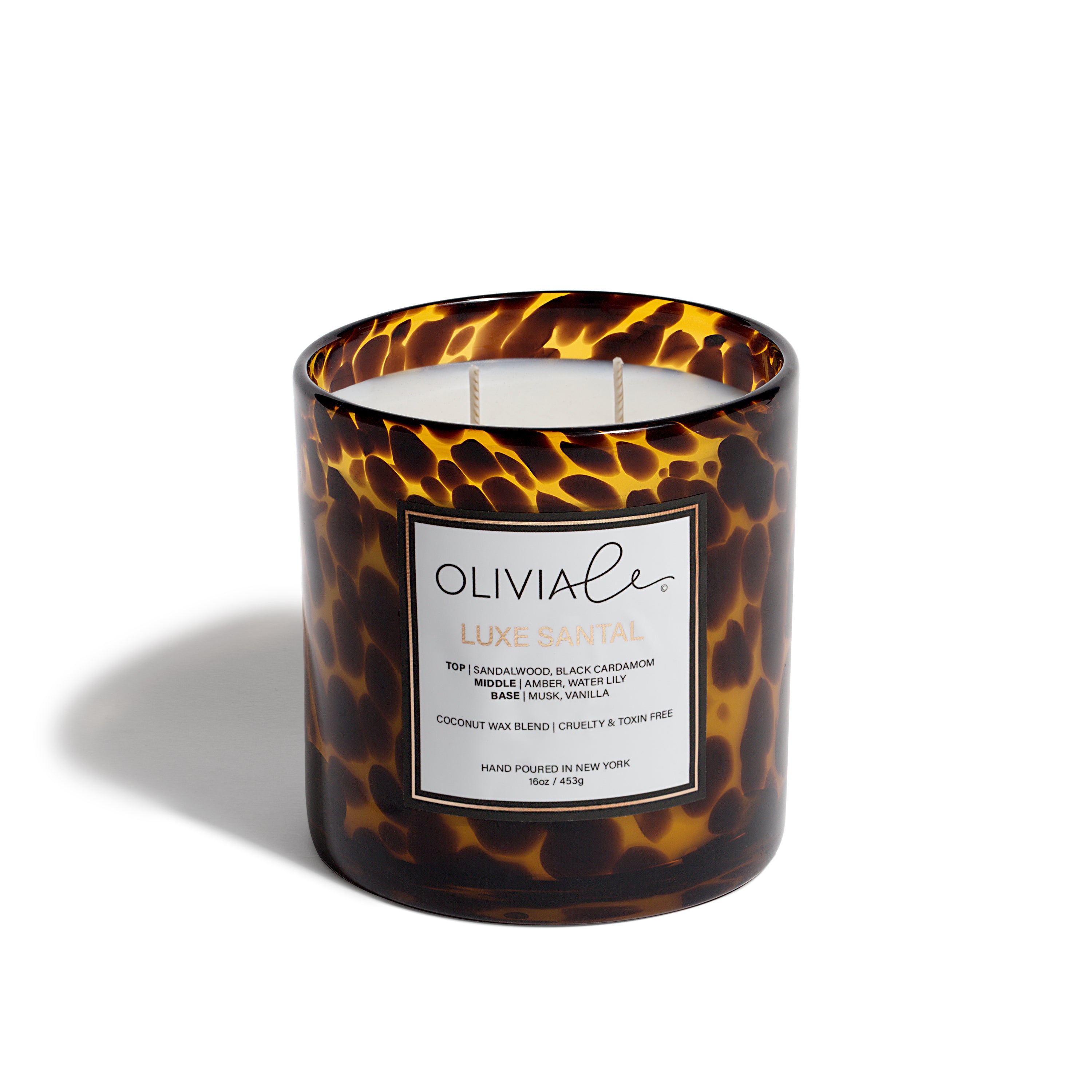 Luxury Scented Non Toxic Candle In Tortoise Glass – Olivia Le