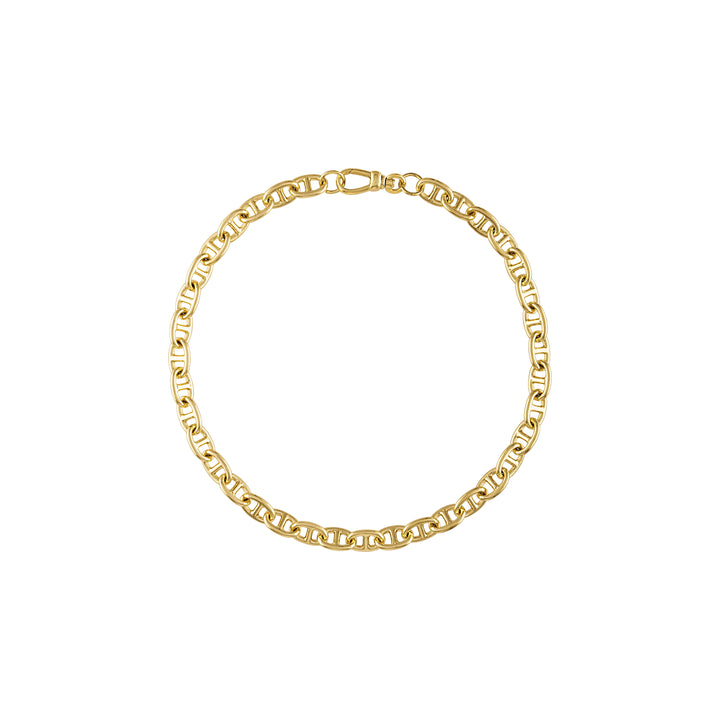 Olivia Le Mini Beverly Links anklet features a 18k gold plated mini mariner links anklet with a easy hook closure. This anklet has a very lux look.