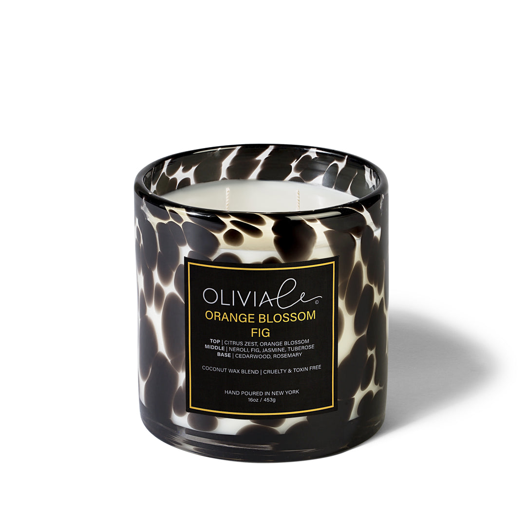 Luxury Scented Non Toxic Candle In Leopard Glass