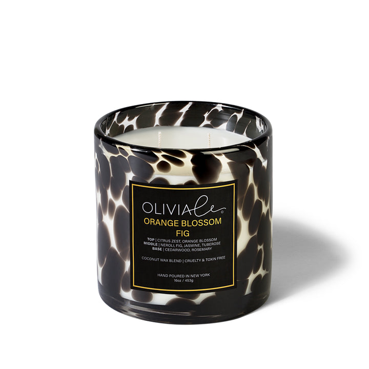 Luxury Scented Non Toxic Candle In Leopard Glass