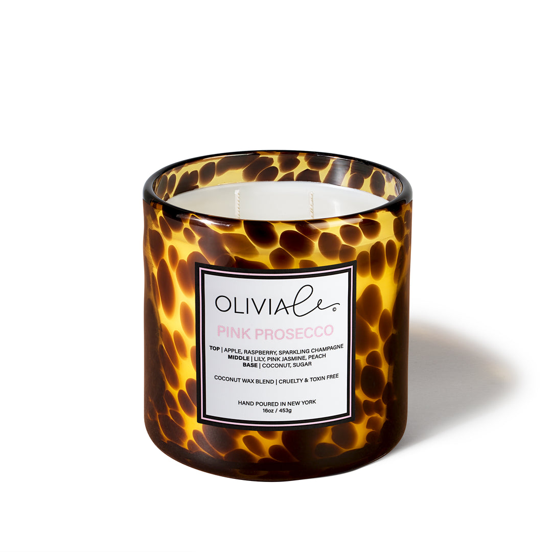 Olivia Le Pink Prosecco 16 ounce Tortoise Candle