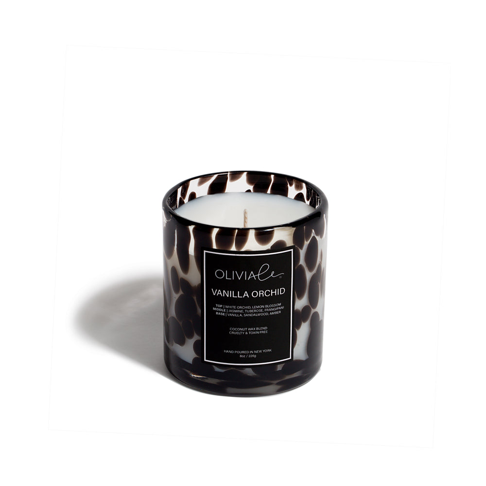 Olivia Le Vanilla Orchid Leopard candle
