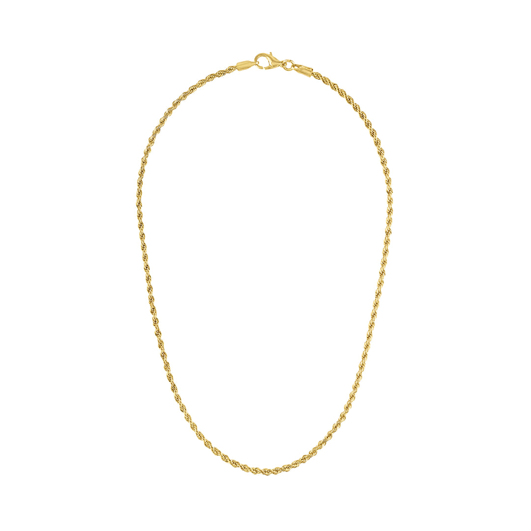 white background product image of 18k gold filled twisted rope venice necklace
