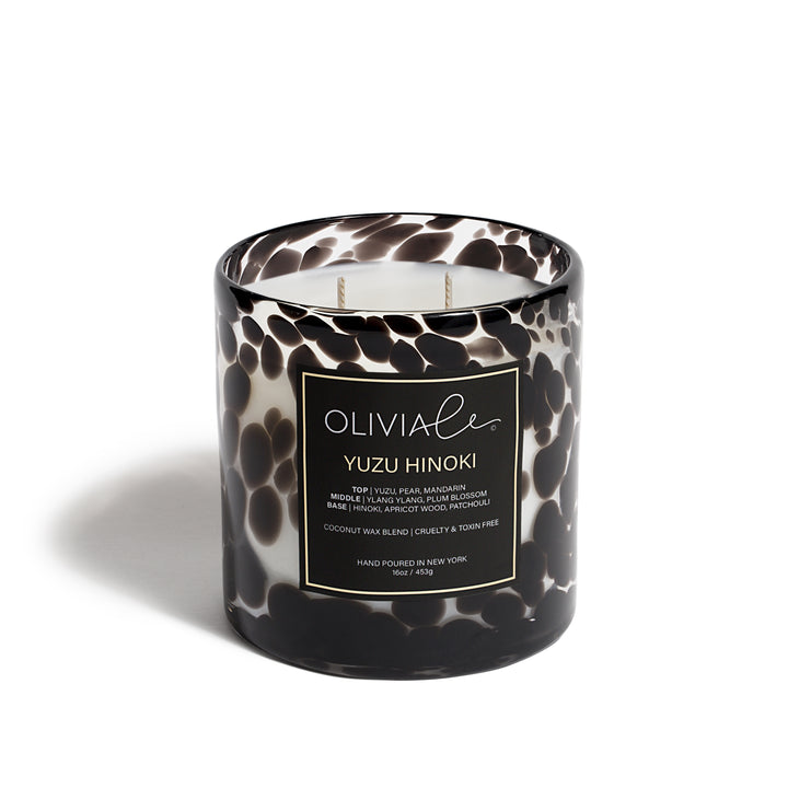 Luxury Scented Non Toxic Candle In Leopard Glass