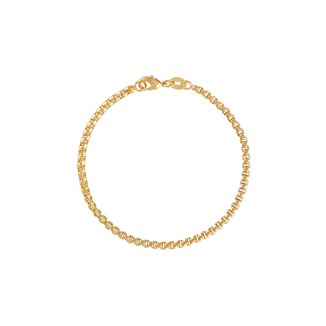 Olivia le devon chain bracelet shown with a venetian box link bracelet