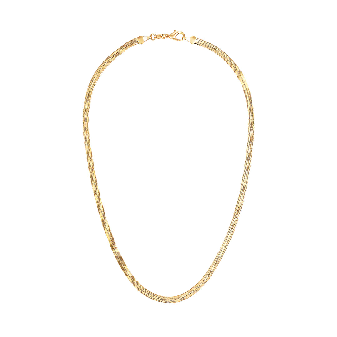 olivia le sahira 2.0 gold herringbone necklace