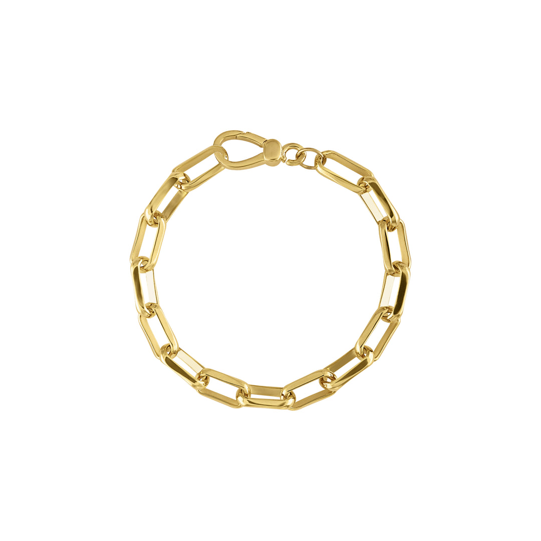 Olivia le linked up bracelet with gold chunky links and a bold clasp