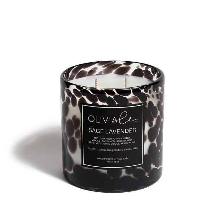 Luxury Scented Non Toxic Candle In Leopard Glass