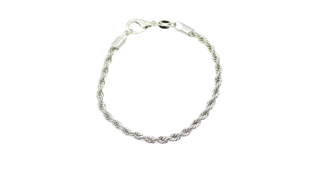 silver rope chain bracelet