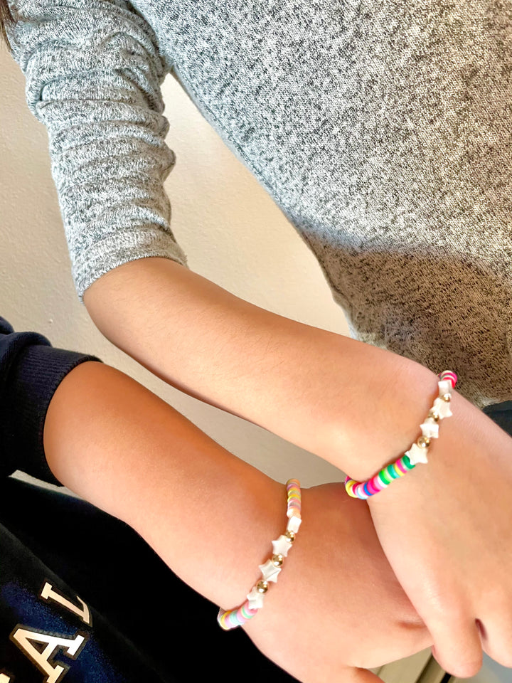 olivia le rio rainbow star kids bracelets on kids model 